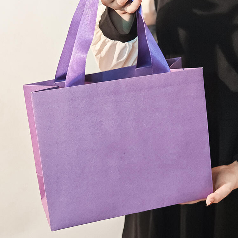 Bolsa Kraft Roxa para Presente