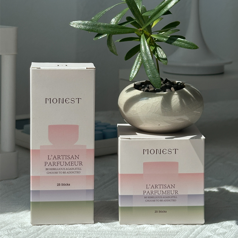 Caixa de perfume de elegância pastel